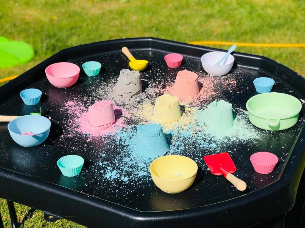Moon Sand Tuff Tray Activity - Housebound with Kids