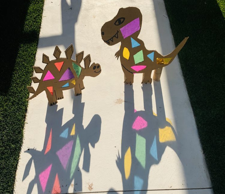 Shadow Activity: Colorful Dinosaurs! - Housebound with Kids